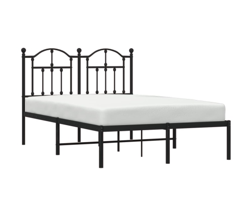 Estructura cama sin colchón con cabecero metal negro 120x190 cm