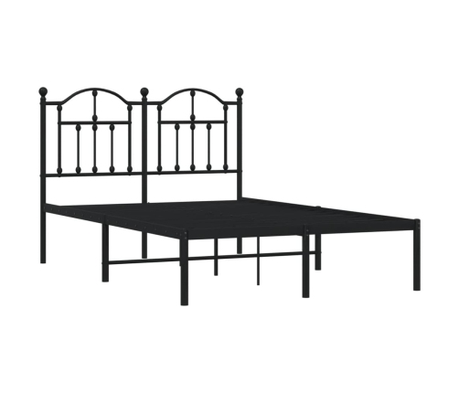 Estructura cama sin colchón con cabecero metal negro 120x190 cm