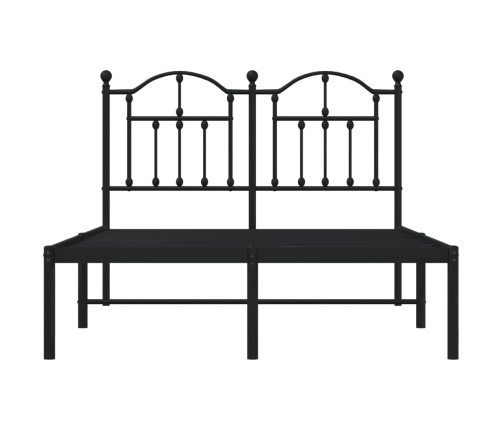 Estructura cama sin colchón con cabecero metal negro 120x190 cm