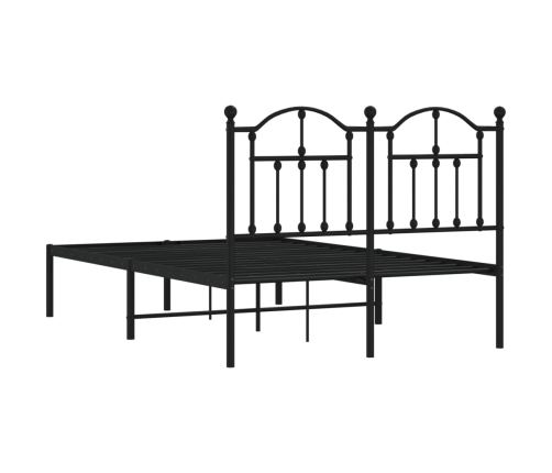 Estructura cama sin colchón con cabecero metal negro 120x190 cm