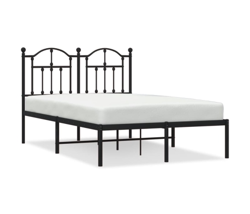 Estructura cama sin colchón con cabecero metal negro 120x200 cm
