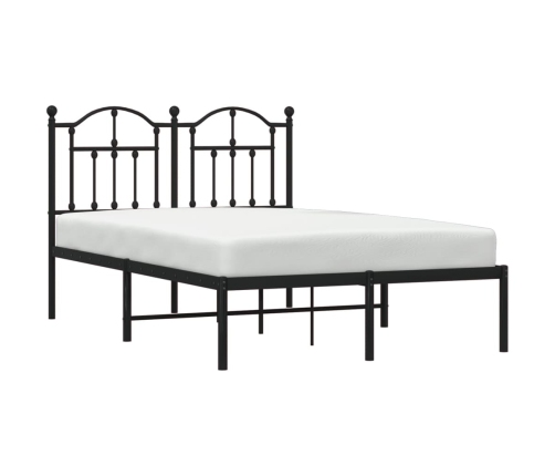 Estructura cama sin colchón con cabecero metal negro 120x200 cm