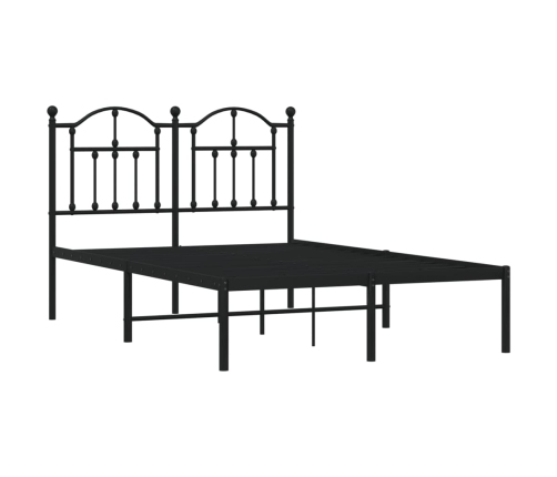 Estructura cama sin colchón con cabecero metal negro 120x200 cm