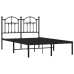 Estructura cama sin colchón con cabecero metal negro 120x200 cm