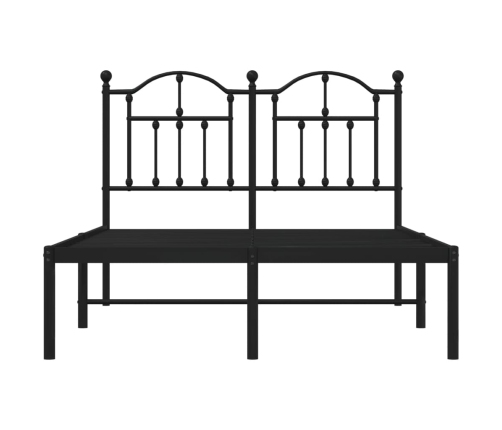 Estructura cama sin colchón con cabecero metal negro 120x200 cm