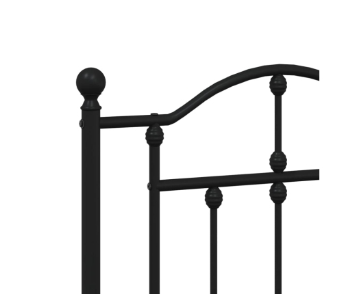 Estructura cama sin colchón con cabecero metal negro 120x200 cm