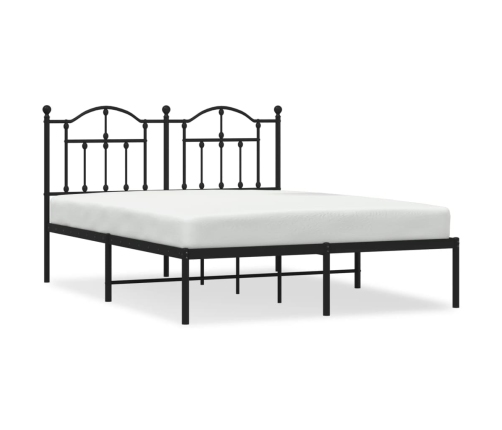 Estructura cama sin colchón con cabecero metal negro 135x190 cm