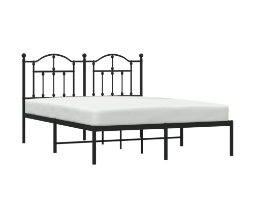 Estructura cama sin colchón con cabecero metal negro 135x190 cm