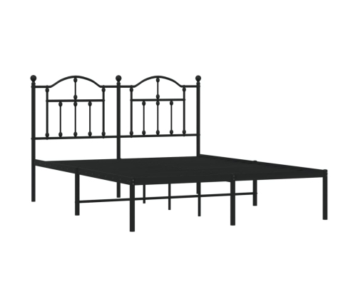 Estructura cama sin colchón con cabecero metal negro 135x190 cm