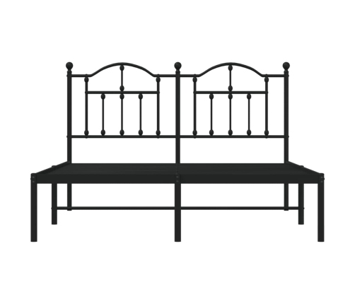 Estructura cama sin colchón con cabecero metal negro 135x190 cm