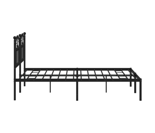 Estructura cama sin colchón con cabecero metal negro 135x190 cm