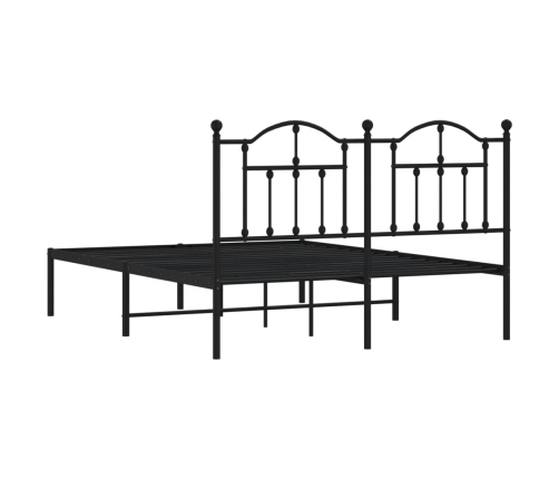 Estructura cama sin colchón con cabecero metal negro 135x190 cm