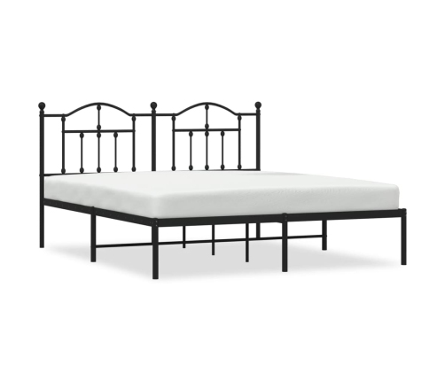 Estructura cama sin colchón con cabecero metal negro 183x213 cm