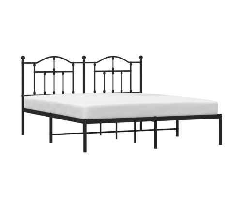 Estructura cama sin colchón con cabecero metal negro 183x213 cm