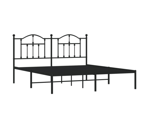 Estructura cama sin colchón con cabecero metal negro 183x213 cm