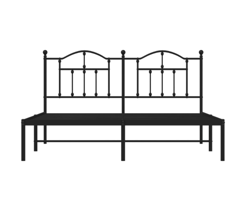 Estructura cama sin colchón con cabecero metal negro 183x213 cm