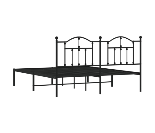 Estructura cama sin colchón con cabecero metal negro 183x213 cm