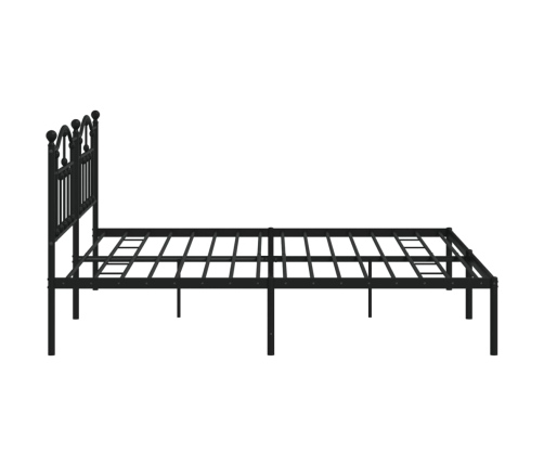 Estructura cama sin colchón con cabecero metal negro 200x200 cm