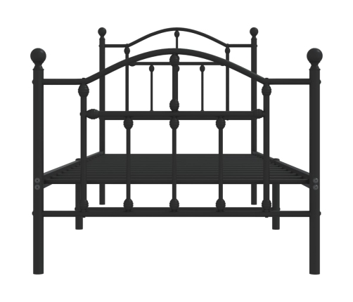 Estructura cama sin colchón con estribo metal negro 80x200 cm