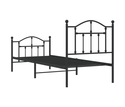 Estructura cama sin colchón con estribo metal negro 80x200 cm