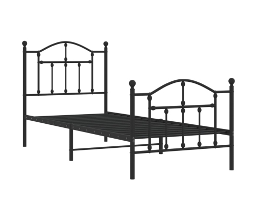 Estructura cama sin colchón con estribo metal negro 90x190 cm