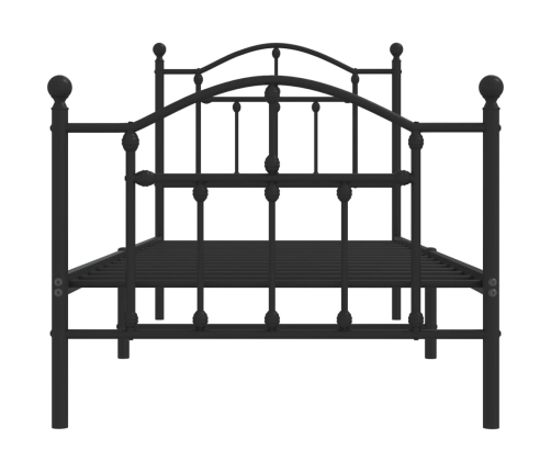 Estructura cama sin colchón con estribo metal negro 90x190 cm