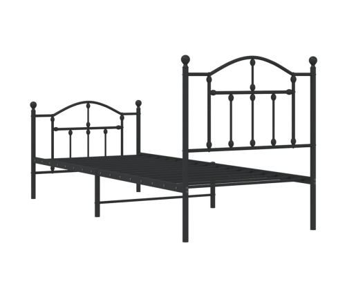 Estructura cama sin colchón con estribo metal negro 90x190 cm