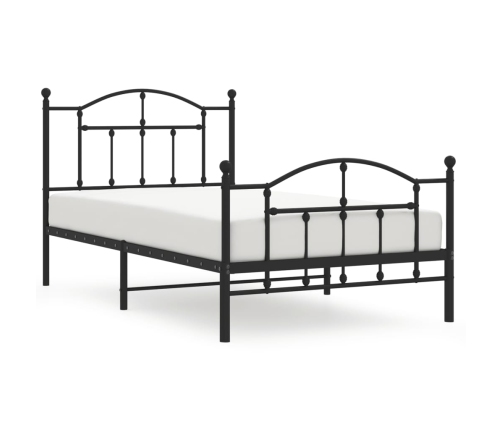 Estructura cama sin colchón con estribo metal negro 100x190 cm