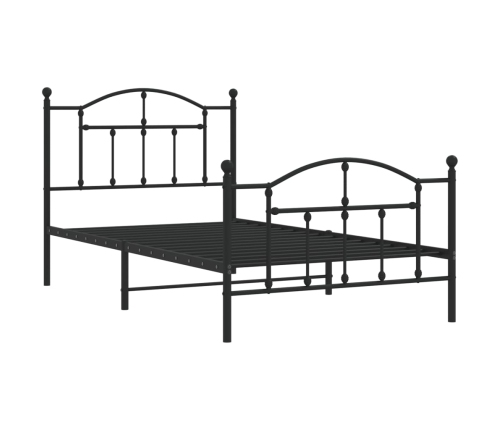 Estructura cama sin colchón con estribo metal negro 100x190 cm