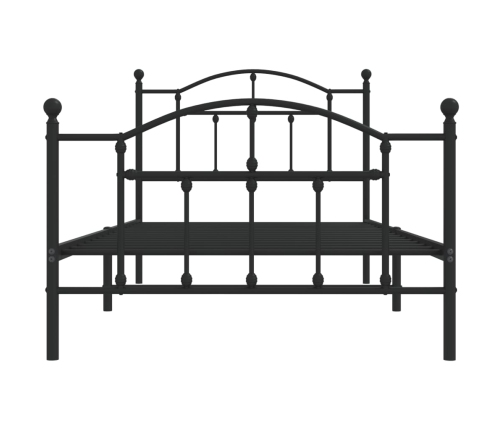 Estructura cama sin colchón con estribo metal negro 100x190 cm