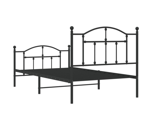 Estructura cama sin colchón con estribo metal negro 100x190 cm