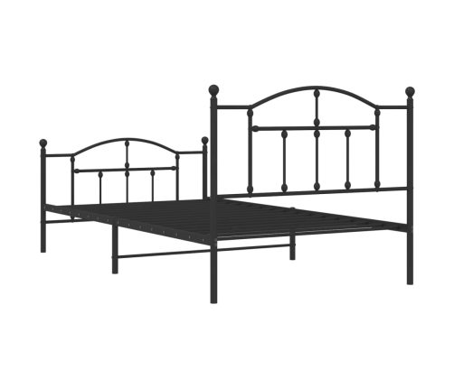 Estructura cama sin colchón con estribo metal negro 100x200 cm