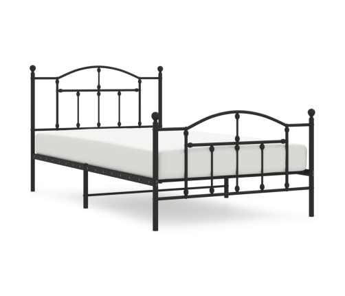 Estructura cama sin colchón con estribo metal negro 107x203 cm