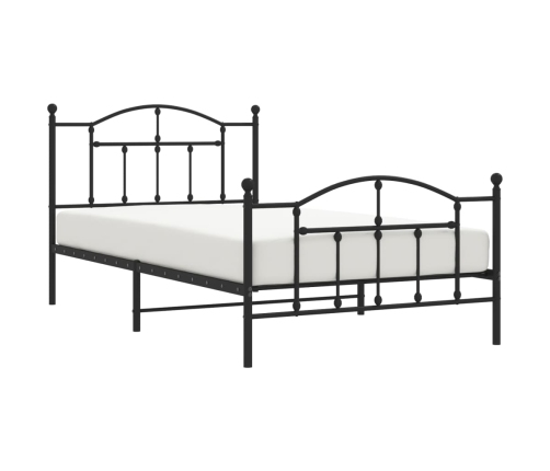 Estructura cama sin colchón con estribo metal negro 107x203 cm