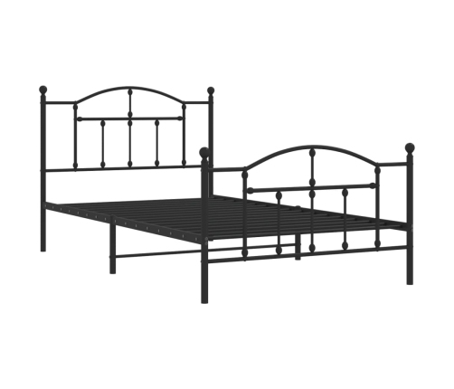 Estructura cama sin colchón con estribo metal negro 107x203 cm