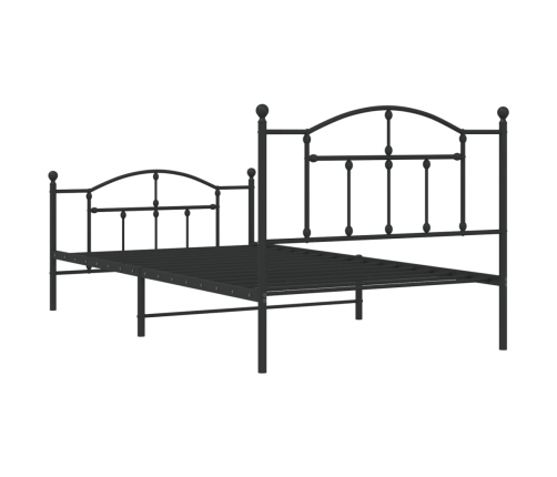 Estructura cama sin colchón con estribo metal negro 107x203 cm