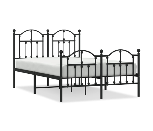 Estructura cama sin colchón con estribo metal negro 120x190 cm