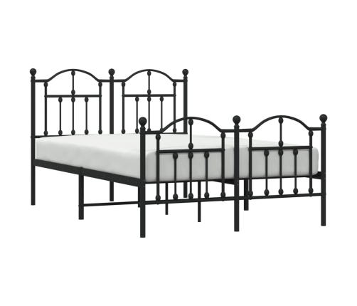 Estructura cama sin colchón con estribo metal negro 120x190 cm