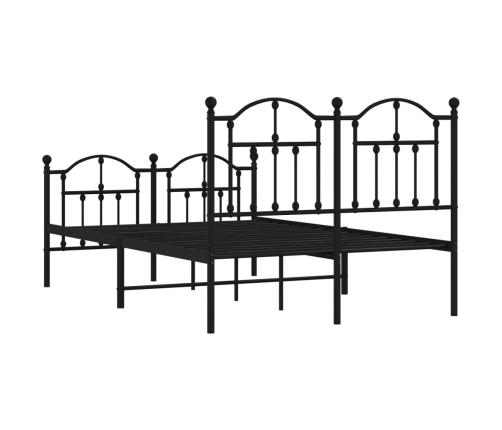 Estructura cama sin colchón con estribo metal negro 120x190 cm