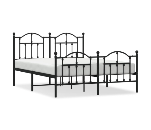 Estructura cama sin colchón con estribo metal negro 135x190 cm