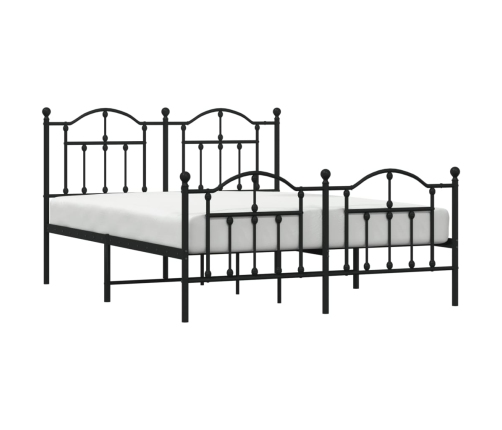 Estructura cama sin colchón con estribo metal negro 135x190 cm