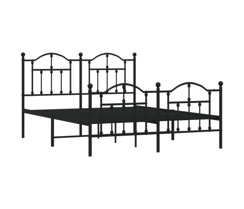 Estructura cama sin colchón con estribo metal negro 135x190 cm