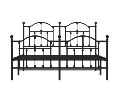 Estructura cama sin colchón con estribo metal negro 135x190 cm