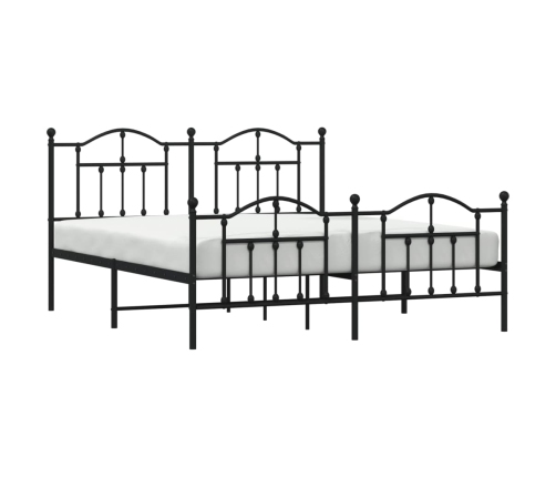 Estructura cama sin colchón con estribo metal negro 183x213 cm