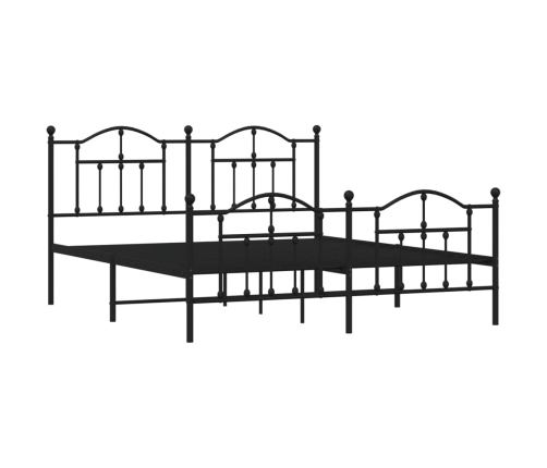 Estructura cama sin colchón con estribo metal negro 183x213 cm