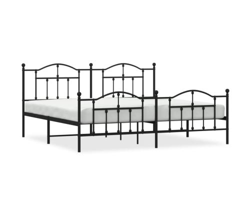 Estructura cama sin colchón con estribo metal negro 193x203 cm