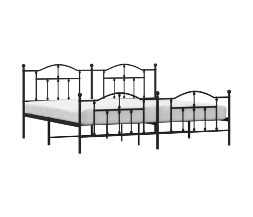 Estructura cama sin colchón con estribo metal negro 193x203 cm