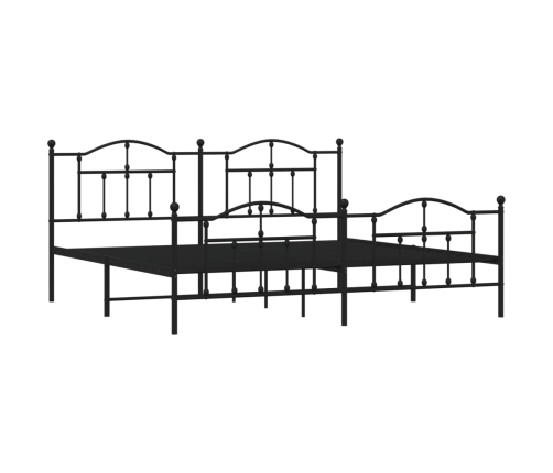 Estructura cama sin colchón con estribo metal negro 193x203 cm