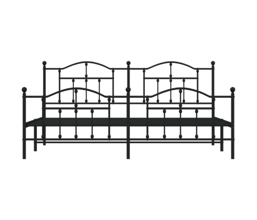 Estructura cama sin colchón con estribo metal negro 193x203 cm