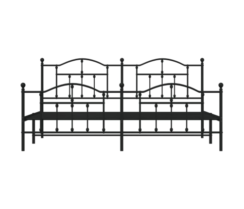 Estructura cama sin colchón con estribo metal negro 200x200 cm